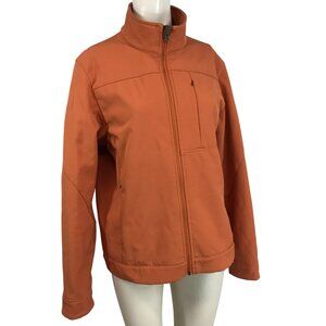 FJALL ~ MENS LARGE ~ ORANGE FULL ZIP SOFT SHELL JACKET COAT